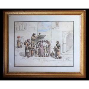 Pinelli Engraving 1809 The Magic Lanterna