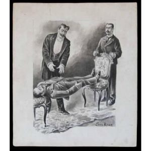 Catalepsy Drawing By Léon Roze 1868 - 1915