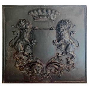 17th Century Fireplace Plate With County Emblem