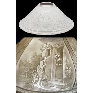 19th Century Lithophanic Lampshade