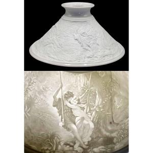 19th Century Lithophanic Lampshade 