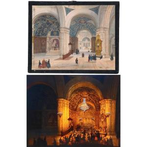 Panoptic Polyorama 1850 - Church In Madrid 