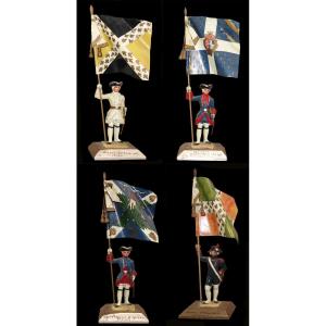 Flag Bearer Figurines By Gaston Auger Circa 1950