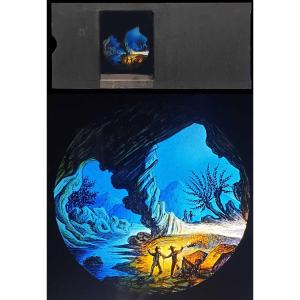 Magic Lantern Plaque 1860 Entrance To The Hoton Cave, Belgium