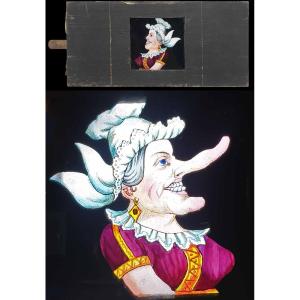 Magic Lantern Plaque 1870 - The Old Woman's Nose 