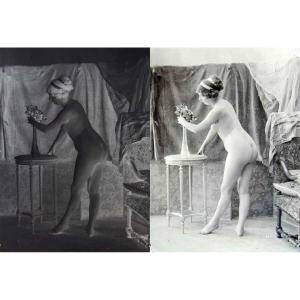 XXl Glass Negative Nude Erotic Circa 1900 / 16