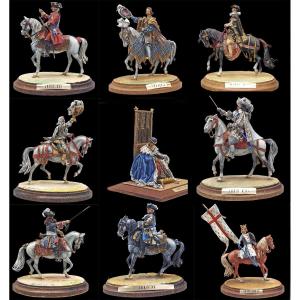 9 Figurines Kings Of France By Bernard Vanot