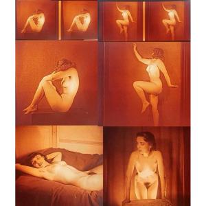 Erotic Stereo Photo Of A Nude Female Circa 1900-1920.