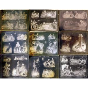 11 Negative Erotic Engravings Poitevin 19th Century