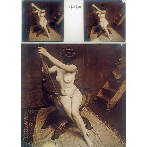 Stereoscopic Nude Photograph On Glass C. 1900