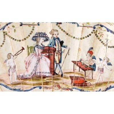 Fan XVIII ème Magicien Cups And Balls