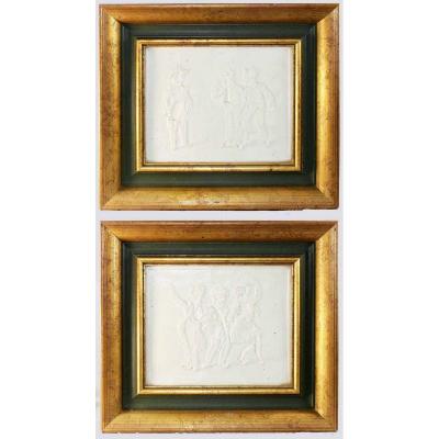 Pair Lithophanies Framed Kpm 1860