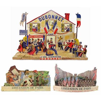 Liberation De Paris - 3 Dioramas By Roland Forgues 1944