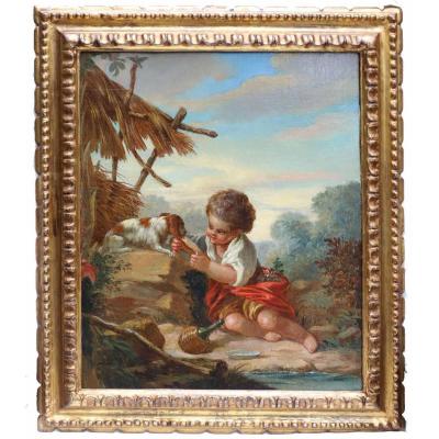 The Young Boy With The Dog Hst Circa 1760