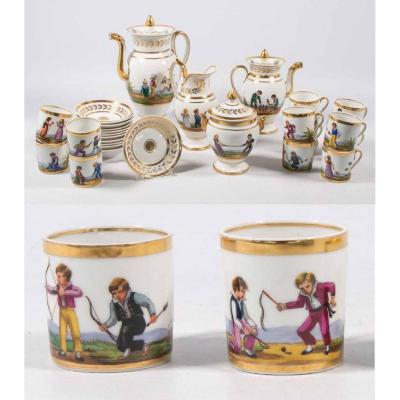 Paris XIXth Century Porcelain Service - Toy Games