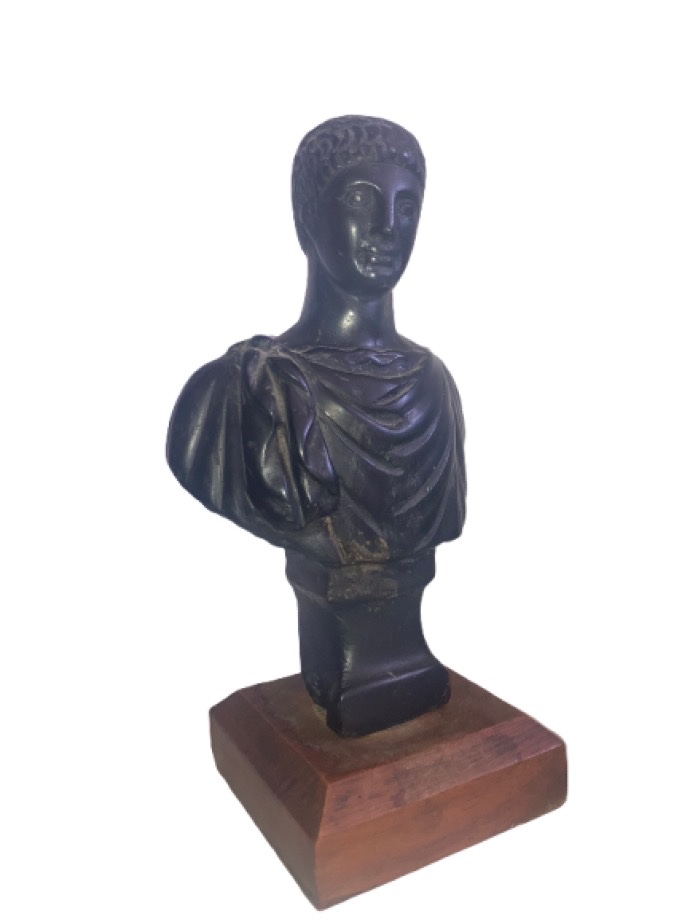 Busto in marmo nero di imperatore romano -photo-2