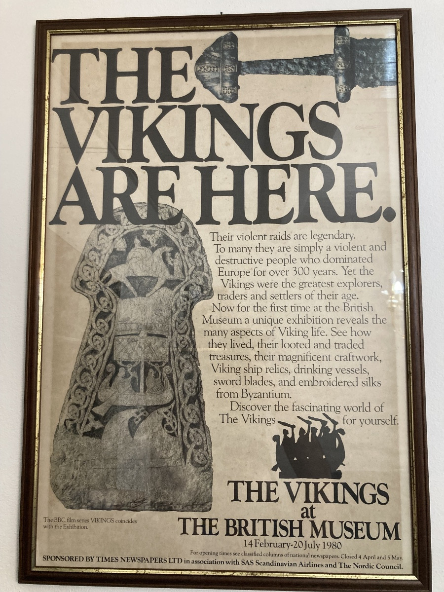 Manifesto in cornice The Vikings are here British Museum 1980