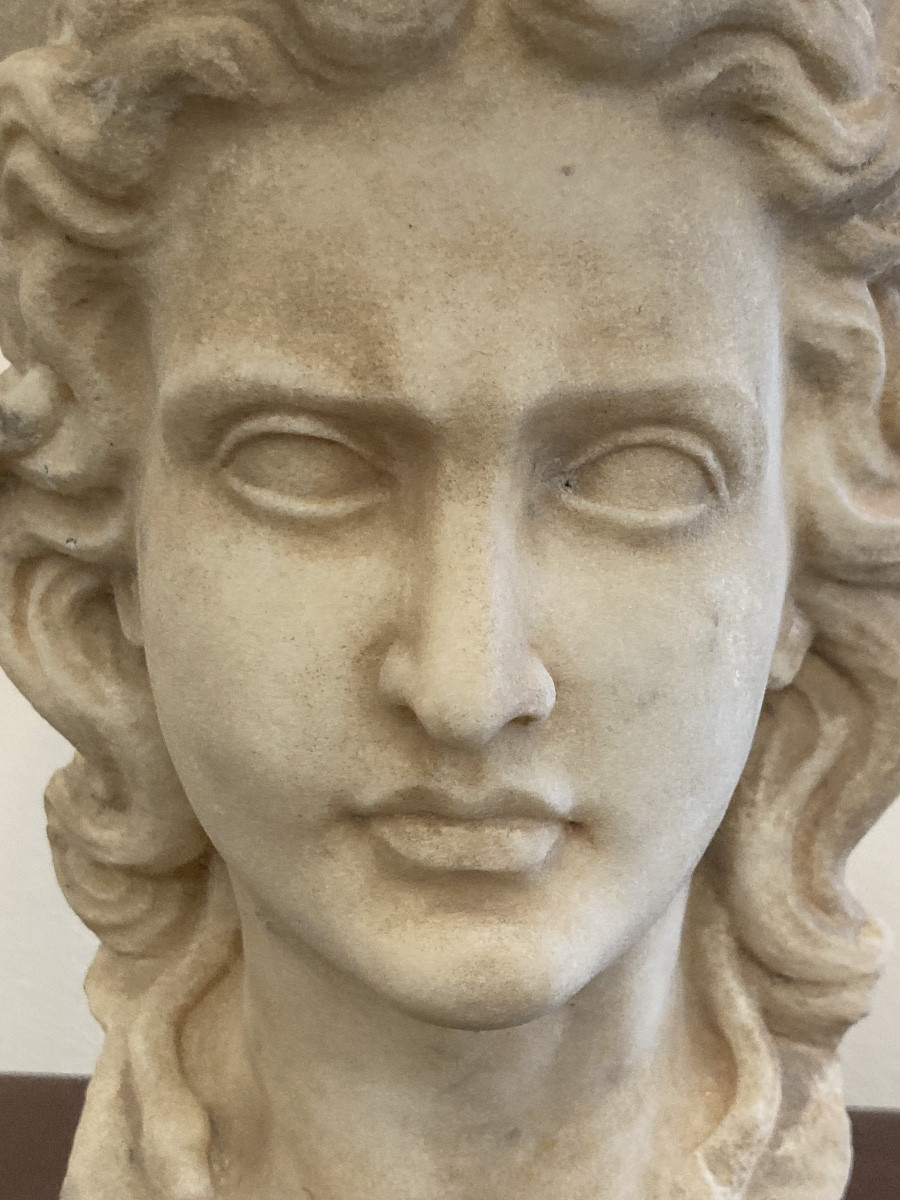 Busto in marmo bianco di gusto classico -photo-1