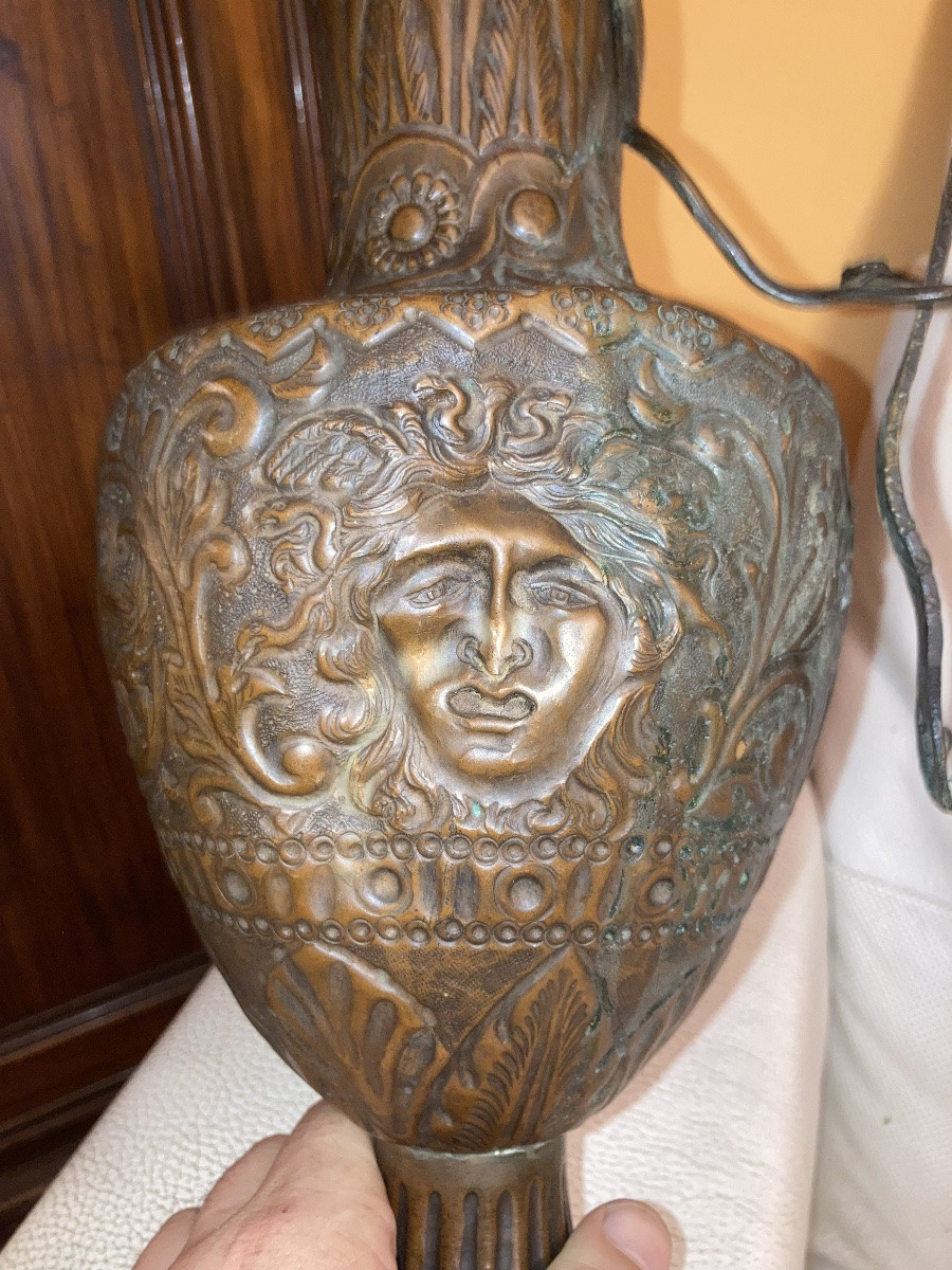 Brocca o versatoio in rame sbalzato del XVIII secolo -photo-4