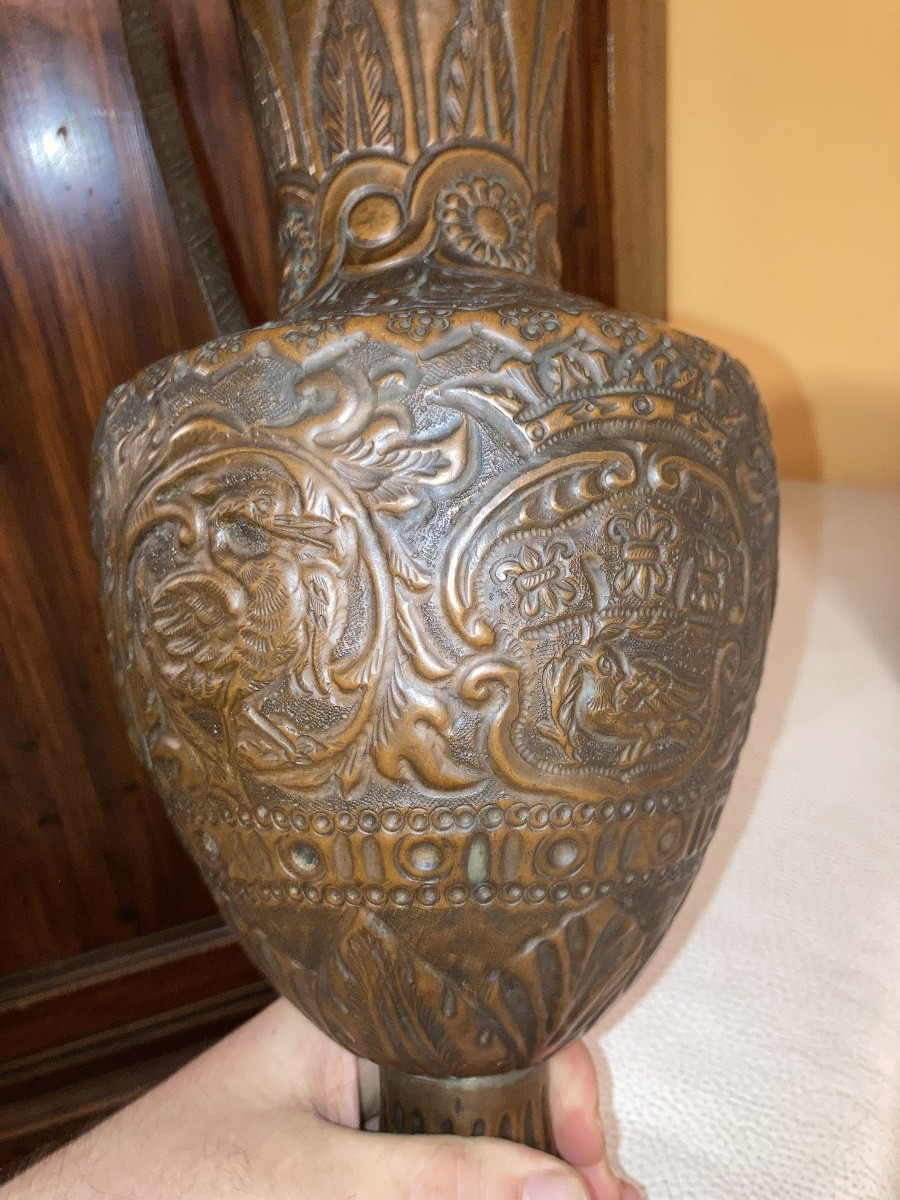 Brocca o versatoio in rame sbalzato del XVIII secolo -photo-2