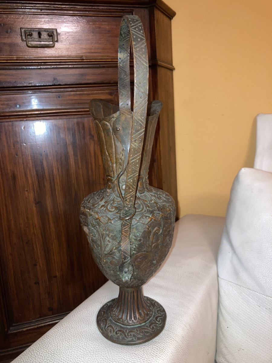 Brocca o versatoio in rame sbalzato del XVIII secolo -photo-4