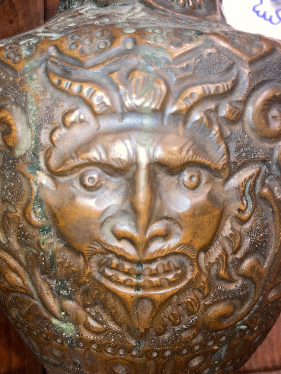 Brocca o versatoio in rame sbalzato del XVIII secolo -photo-5