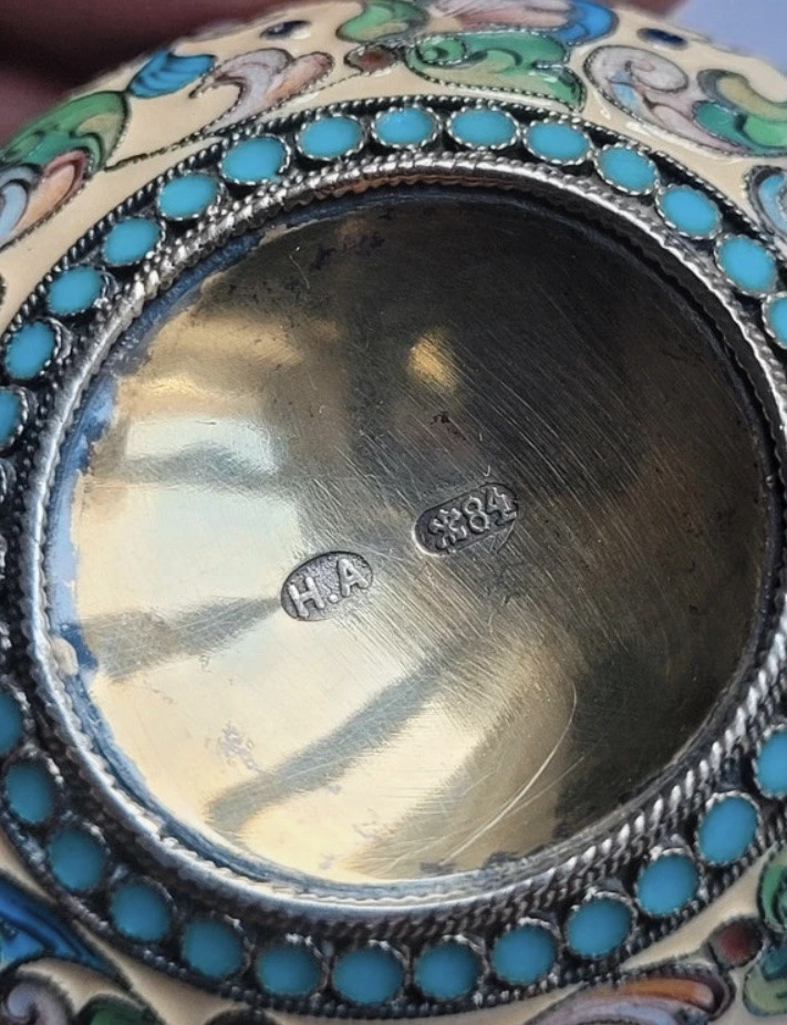 Kovsh russo in argento smaltato XIX secolo -photo-3