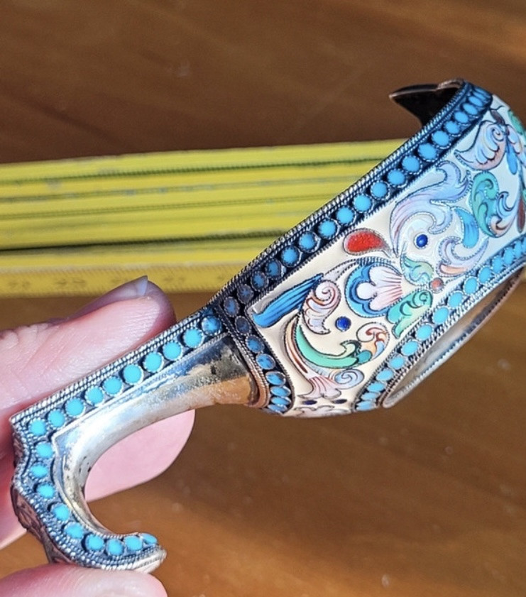 Kovsh russo in argento smaltato XIX secolo -photo-4