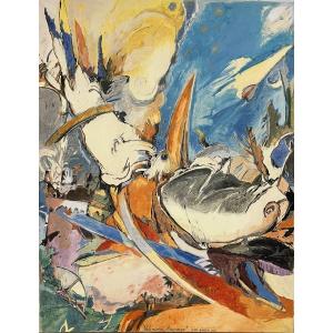 Charles Giai-gischia (born In 1956), Loved Flights Araponga, Oil On Canvas Signed