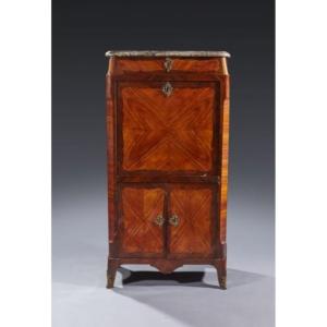 Louis XV Period Veneered Wood Secretary, Stamped Schlichtig