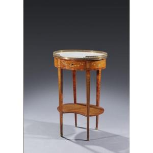 Small Marquetry Writing Table Attributed To Topino, Louis XVI Period