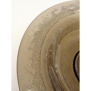 Daum Nancy - Large 1930 Art Deco Bowl Acid Etched Geometric Table Charger