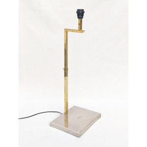 Large Art Deco Sculpture Display Lamp 1970s Brass Chrome Romeo Rega
