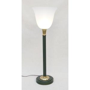 Art Deco - Large 1930s Desk Lamp Brass Bronze Patina Opaline Art Deco Lamp