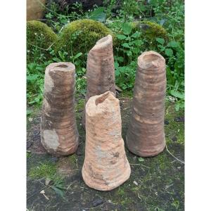 Curiosity - 4 Pieces Of Terracotta, Roman-style Drain Pipe, 2nd-15th Century Ad
