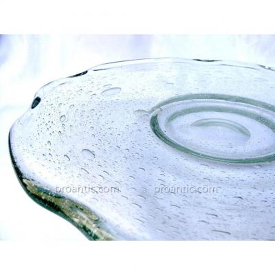 1930s Art Deco Glass Charger Centerpiece Signed Schneider