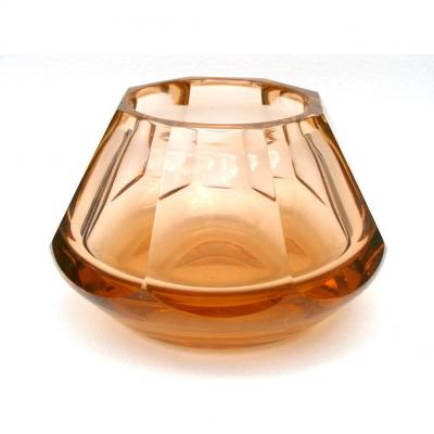 Muller Luneville French Art Deco Art Glass Vase 1930s