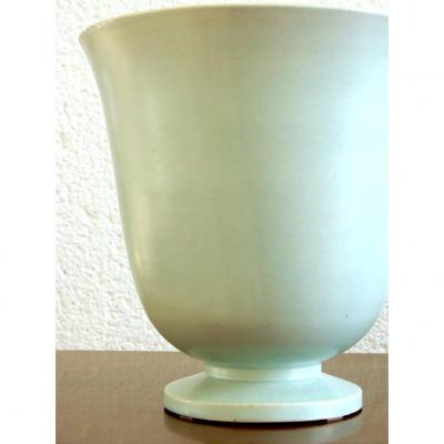 Art Deco - French 1930s Art Deco Lamp Celadon Green Ceramic Table Lamp