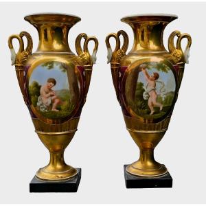 Pair Of Porcelain Vases From Paris