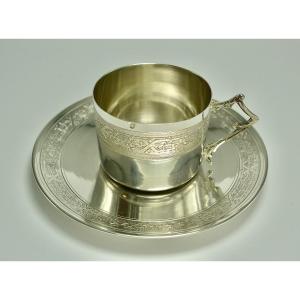 Cup And Its Silver Saucer France Circa 1905
