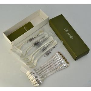 Christofle France, Oyster Forks, Silver Metal, 20th Century