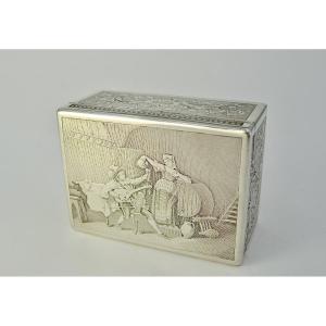 Silver Cigarillo Box France Circa 1914