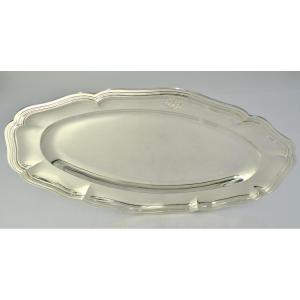 Silver Serving Dish, France 19th Century By Flamant & Champenois Orfevre