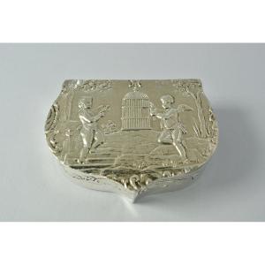 Box / Pillbox In Silver, Europe 19th Century 