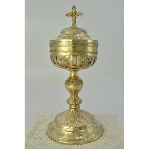 Silver Gilt Ciborium, France Circa 1940, By Favier Frères Orfèvres