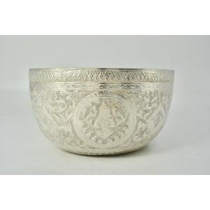 Silver Rice Bowl, Cambodia Circa 1900