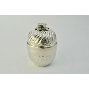 Cylindrical Box In Foreign Silver