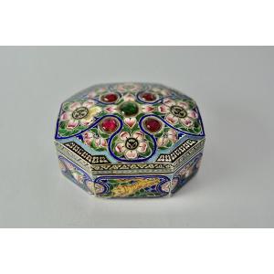 Silver And Enamel Box, Mughal, India, 19th Century