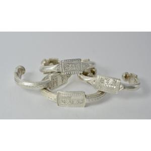 Ethnic Silver Bracelets, North Africa, 20th Century 