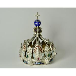 Crown Of The Virgin, Silver, Enamel, France 19th Century 